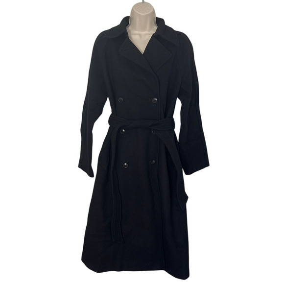 NWT Madewell Double Breasted Trench Coat True Black NS389 Size S - Picture 3 of 14